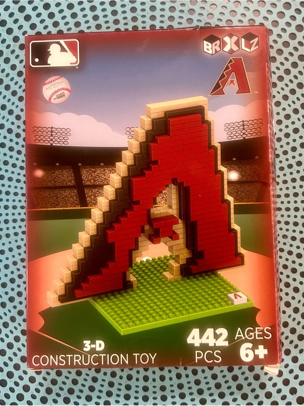 FOCO BRXLZ MLB Arizona Diamondbacks Baseball A Logo  3-D Construction Toy